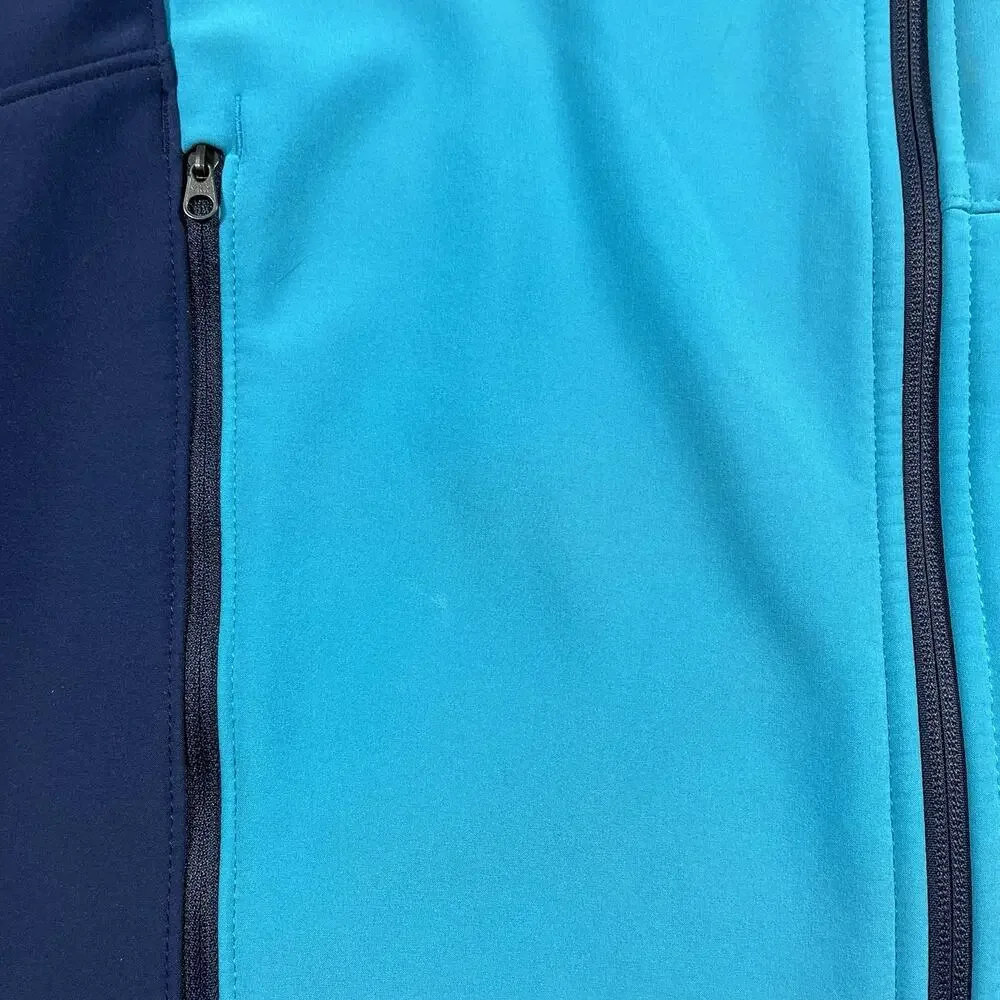 The North Face Soft Shell Jacket Mens Small Blue Full Zip Fleece Lined